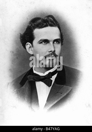 Ludwig II, 25.8.1845 - 13.6.1886, Re di Baviera 10.3.1864 - 13.6.1886, ritratto, fotografia, 19th secolo, Foto Stock