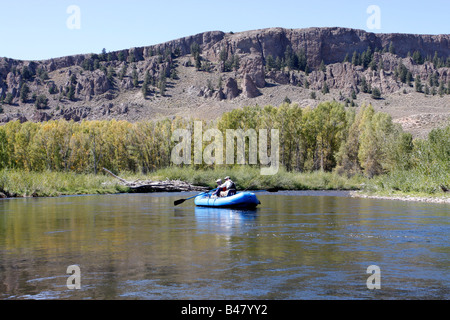 Deriva la pesca sul fiume Gunnison Colorado,USA Foto Stock