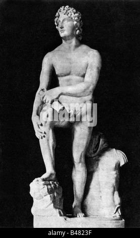 Alessandro III 'il Grande', 356 - 10.6.323 a.C., Re di macedone 336 - 323, statua, Glyptothek, Monaco di Baviera, Germania, Foto Stock