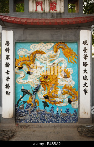 Ngoc Son Temple Jade montagna sul lago Hoan Kiem nel vecchio quartiere Hanoi Vietnam Foto Stock