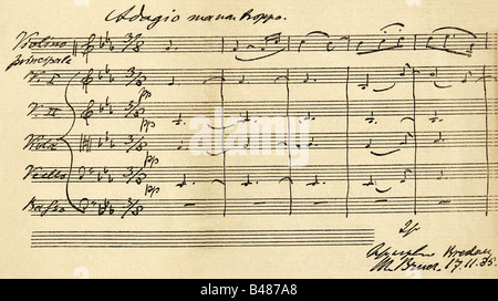 Bruch, Max, 6.1.1838 - 2.10.1920, compositore tedesco, conduttore, 1st Concerti di violino, Adagio ma non tropo, circa, Foto Stock