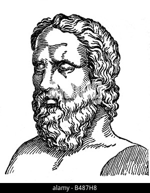 Eraclito Di Efeso, circa 540 - 480 BC, filosofo greco, ritratto, incisione di acciaio dopo il busto di antiquariato del XIX secolo, l'artista del diritto d'autore non deve essere cancellata Foto Stock