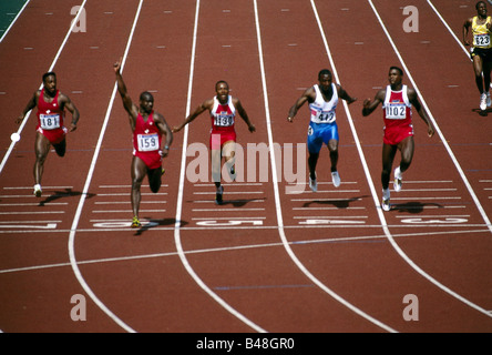 Johnson, ben, * 30.12.1961, atleta canadese (atletica leggera), a tutta lunghezza, Giochi Olimpici, Seoul, 1988, Foto Stock