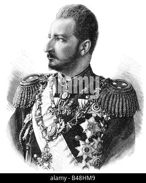 Ferdinand i, 26.2.1861 - 10.9.1948, Re di Bulgaria 7.7.1908 - 3.10.1918, Ritratto, incisione in legno, 1893, , Foto Stock