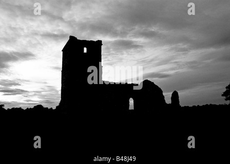 Knowlton Chiesa di notte Foto Stock