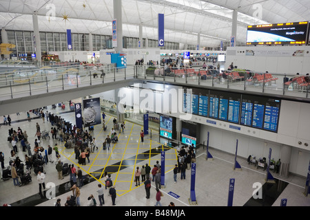 Interno dell'Aeroporto Internazionale di Hong Kong Hong Kong Cina Foto Stock