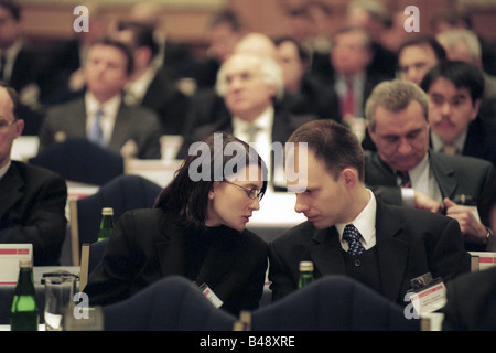 Conferenza economica (tavola rotonda con il governo della Polonia) a Varsavia, Polonia Foto Stock