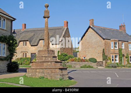 La predicazione di pietra Croce Hinton St George Somerset REGNO UNITO Foto Stock
