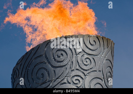 Fiamma olimpica a 2008 Olimpiadi estive di Pechino, Cina. Foto Stock