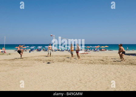 Beach volley Rethymnon Foto Stock