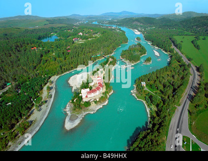 Il fiume di Katun. Aya Lago. Montagne di Altai, Siberia, Russia Foto Stock