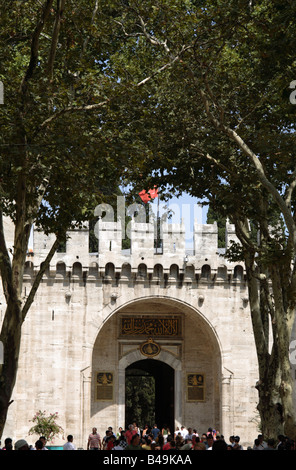 Il cancello imperiale, il palazzo di Topkapi, Istanbul, Turchia Foto Stock