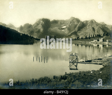 Geografia / viaggio, Italia, paesaggi, lago Misurina con Sorapis e Monte Antelao, circa 1900, Foto Stock