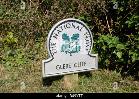 Glebe Cliff National Trust segno Tintagel North Cornwall Coast UK Foto Stock