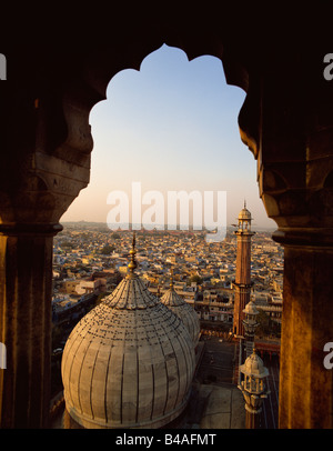 India, Delhi, Vecchia Delhi, Jama Masjid moschea Foto Stock