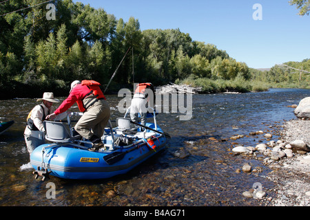 Deriva la pesca sul fiume Gunnison Colorado,USA Foto Stock