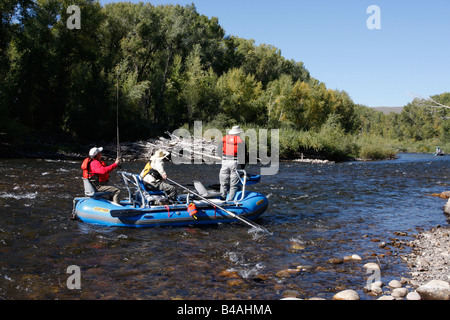 Deriva la pesca sul fiume Gunnison Colorado,USA Foto Stock