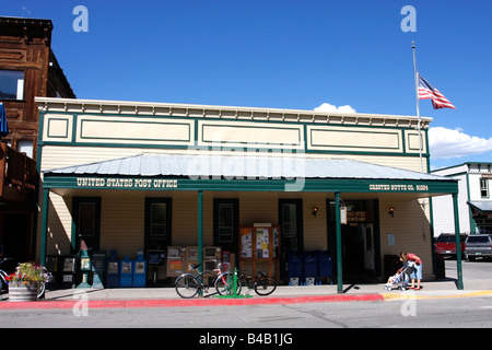 Crested Butte legno storico Post Office,Colorado,STATI UNITI D'AMERICA. Foto Stock