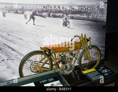 1923 Freddie Dixon gara Moto / Harley-Davidson sul display presso le società nuovo museo a Milwaukee nel Wisconsin,USA Foto Stock