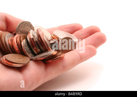 Mano che tiene il denaro Foto Stock