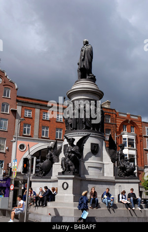 O'Connell monumento in O'Connell street Dublino Irlanda Foto Stock