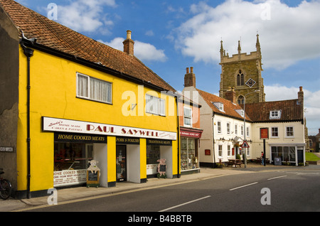 Tradizionale antica high street in Alford, Lincolnshire, Inghilterra Foto Stock