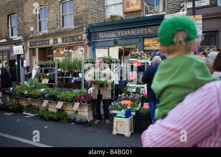 Colombia Rd il mercato dei fiori Foto Stock