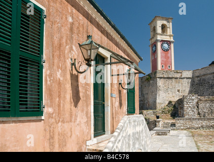 All'interno della vecchia fortezza nella città di Corfù, Corfù, Grecia, Europa Foto Stock