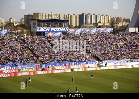 Stadio di un premier polacco league team Lech Poznan durante una partita in casa, Polonia Foto Stock