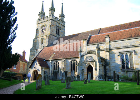 Chiesa di San Giovanni Battista, High Street, Penshurst, Kent, England, Regno Unito Foto Stock