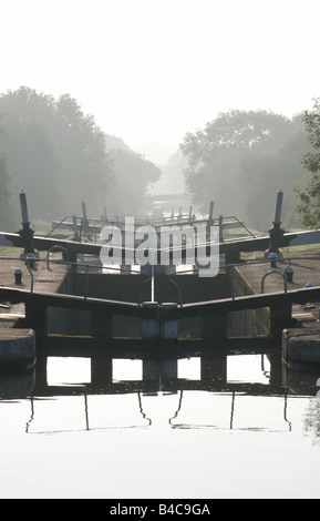 Il Grand Union Canal a Hatton blocca Warwickshire England Regno Unito Foto Stock