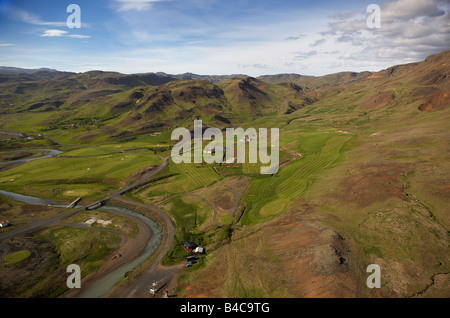 Hveragerdi Town, vicino a Reykjavik in Islanda Foto Stock