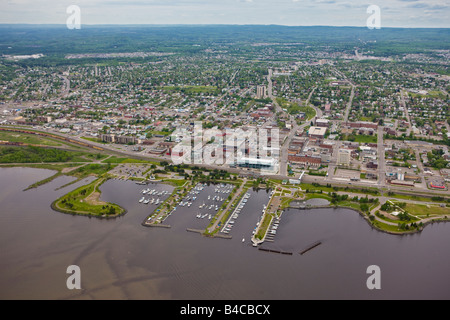 Marina e il lungomare della città di Thunder Bay, Ontario, Canada. Foto Stock