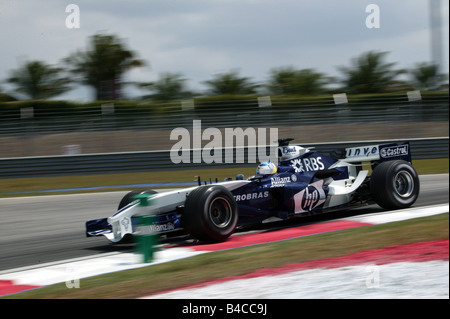 Lo sport del motore, Nick Heidfeld, Williams BMW, Formel 1 2005, Race Driver, racetrack, circuito, Race Course, guida, diagonale da t Foto Stock