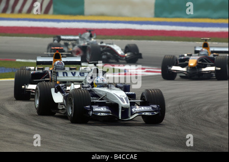 Lo sport del motore, Nick Heidfeld, Williams BMW, Formel 1 2005, Race Driver, racetrack, circuito, Race Course, guida, diagonale da t Foto Stock