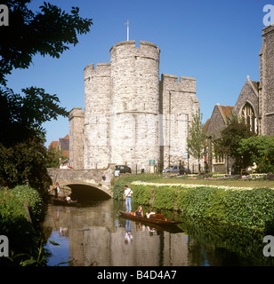 Regno Unito Inghilterra Canterbury Kent scommettitori sul fiume Stour a Westgate Foto Stock