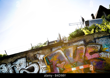 Il degrado urbano wasteland zona svantaggiata città tetro Foto Stock