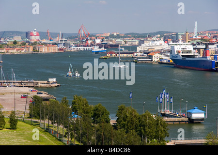 A Göteborg Inner Harbour View shot dal ponte Älsborgs Foto Stock