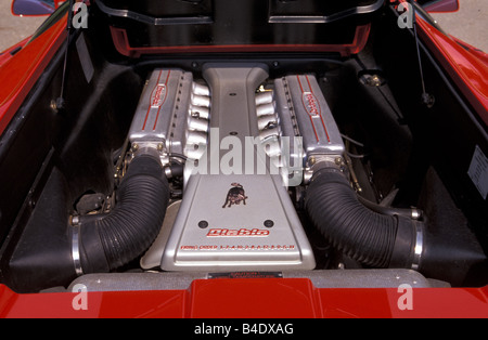 Auto Lamborghini Diablo VT, coupe/ Coupe, roadster, rosso, anno modello 1995, visualizzare nel vano motore, tecnica/accessorio, acces Foto Stock