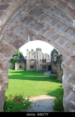 Gamma del nord gate, Ludlow Castle, Ludlow, Shropshire, England, Regno Unito Foto Stock