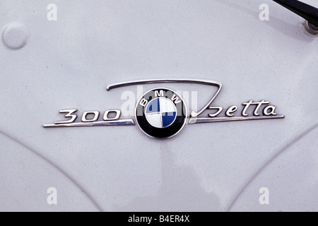 Auto BMW Isetta, auto d'epoca, al di sotto di anni cinquanta anni cinquanta, argento, dettaglio, dettagli, logo, technics, tecniche, tecnicamente, accessorio Foto Stock