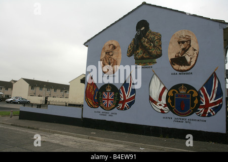 Murale lealisti a Belfast, Irlanda del Nord, Regno Unito. Foto Stock
