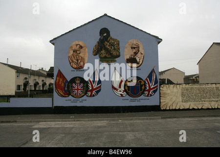 Murale lealisti a Belfast, Irlanda del Nord, Regno Unito. Foto Stock