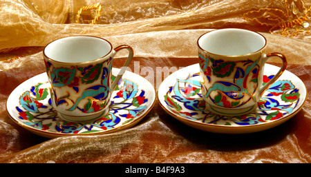 Tradizionale stile turco Tazza da caffè (orlo), Istanbul, Turchia Foto Stock