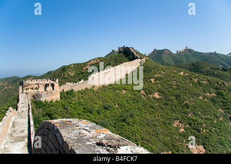 Sezione Jinshanling della grande Muraglia cinese nella contea di Luanping, Chengde, provincia di Hebei Foto Stock