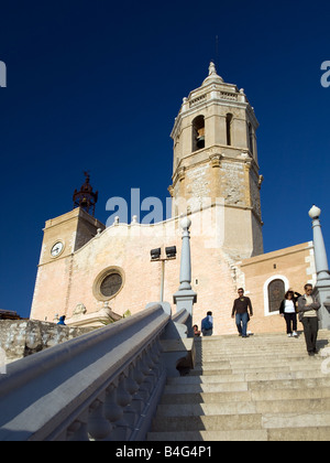 Sitges Chiesa Esglesia de Sant Bartomeu mi Santa Tecla Foto Stock