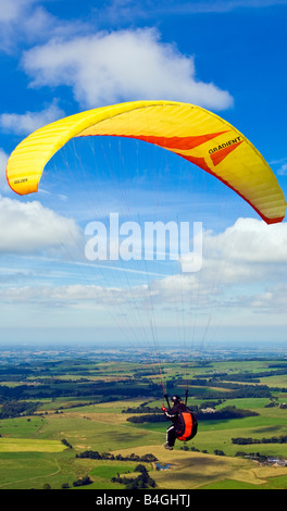 Parapendio Bleasdale sopra visto da Parlick in la Bowland Fells Lancashire Foto Stock