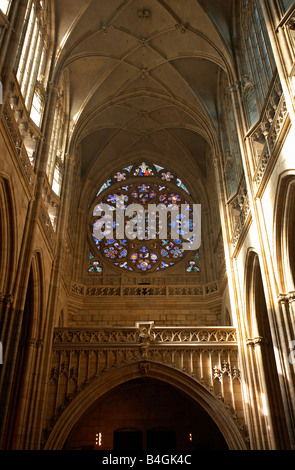 Praga rosone in San Vito con la cattedrale di Foto Stock