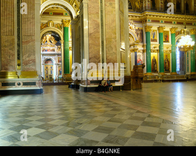 Interno di San Isacco, la cattedrale di San Pietroburgo, Russia Foto Stock