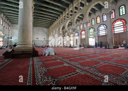 Preghiera musulmana in moschea degli omayyä di, Damasco, Siria Foto Stock